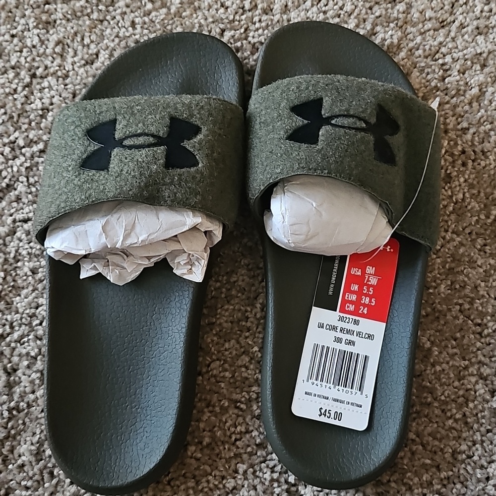 Under Armour Unisex Core Remix Velcro Slide Sandals✨ 6 Mens/ Womens 7.5